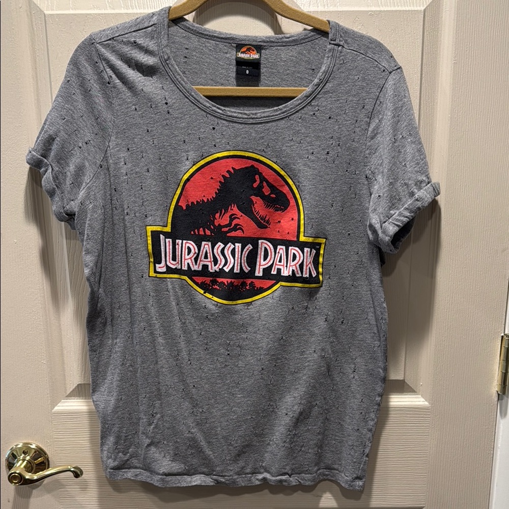 Torrid Gray Short Sleeve Tee with Jurassic Park Graphic